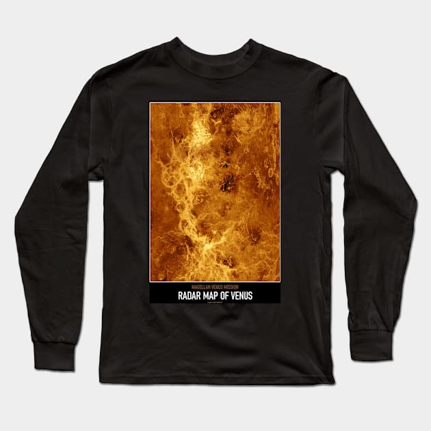 High Resolution Astronomy Radar Map of Venus Long Sleeve T-Shirt by tiokvadrat